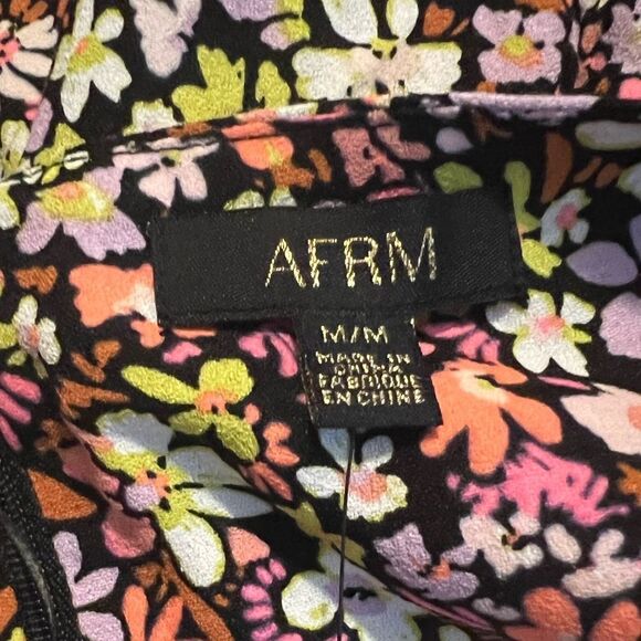 🌻AFRM Fit & Flared Floral Black Dress - Picture 6 of 7